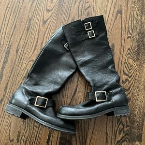 Jimmy Choo black biker boots
